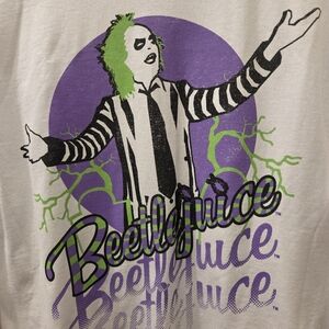 Beetlejuice Graphic Long Sleeve Tee - Black and White NWOT